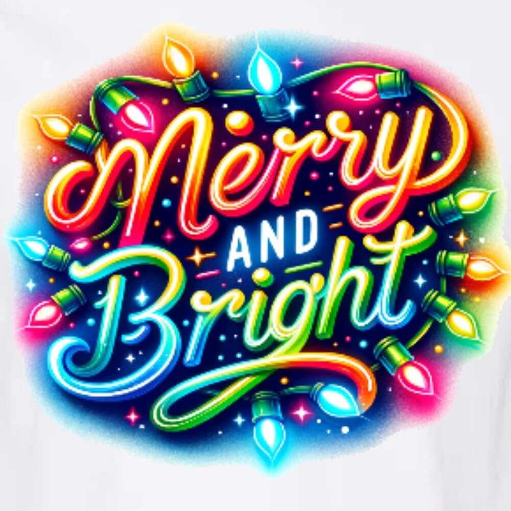 Merry and Bright Christmas Graphic Tee Gift - Picture 1 of 2